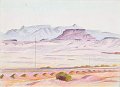 Yazd, Tower of silence (1988), colour pencil on paper, 50x70cm