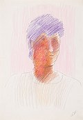 Portrait (1985), colour pencil on paper, 65x45cm