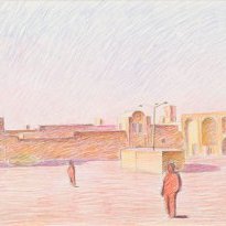 Yazd (1988), colour pencil on paper, 45x72cm