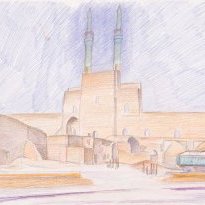 Yazd (1988), colour pencil on paper, 50x70cm