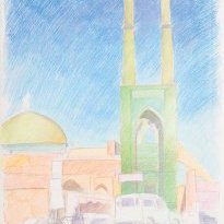 Jame Mosque (1988), colour pencil on paper, 50x70cm