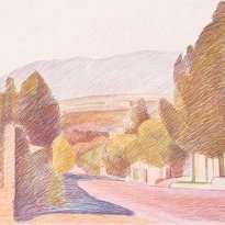 Pol-e Rumi (1990), colour pencil on paper, 45x72cm